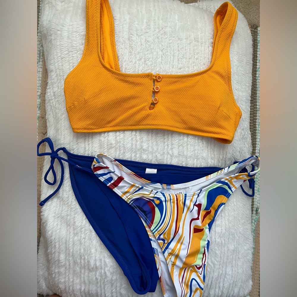 Yellow And Patterned Bikini Set Bundle! (3 Pieces) - image 1